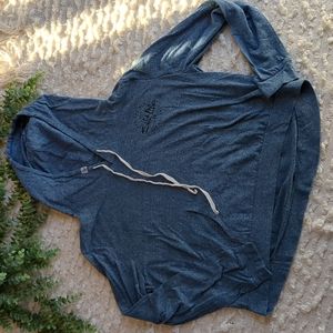 Salt Life Lightweight Cropped Tee Hoodie Blue Ladies Large
